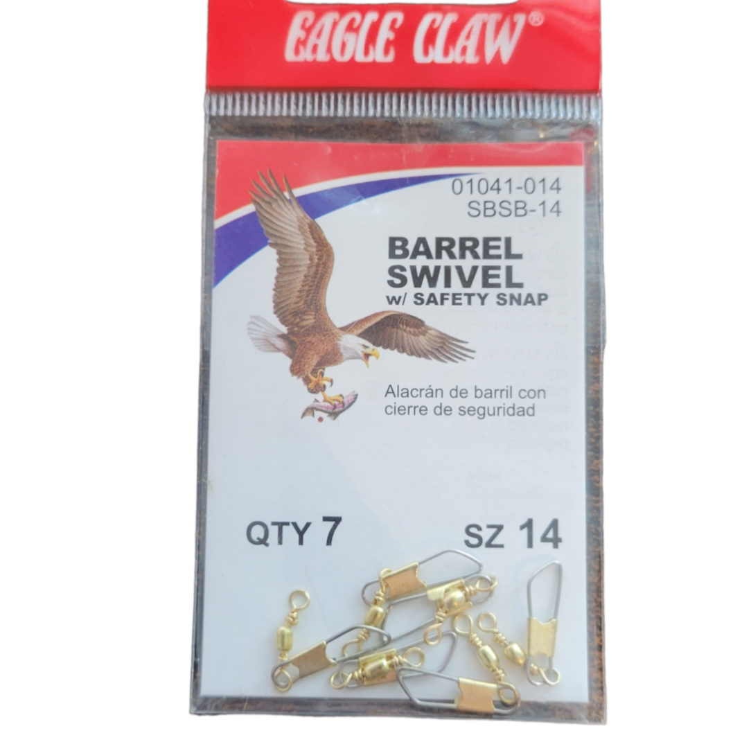 Eagle Claw Barrel Swivel with Safety snap – Schott Bait and Tackle