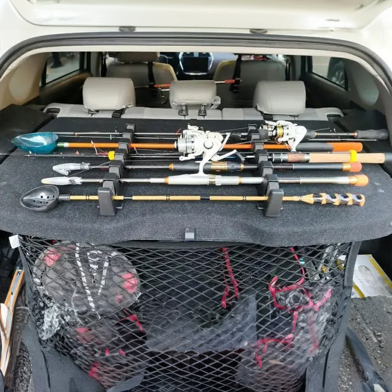 1pc 6-hole fishing rod wall mount, vertical/horizontal display frame