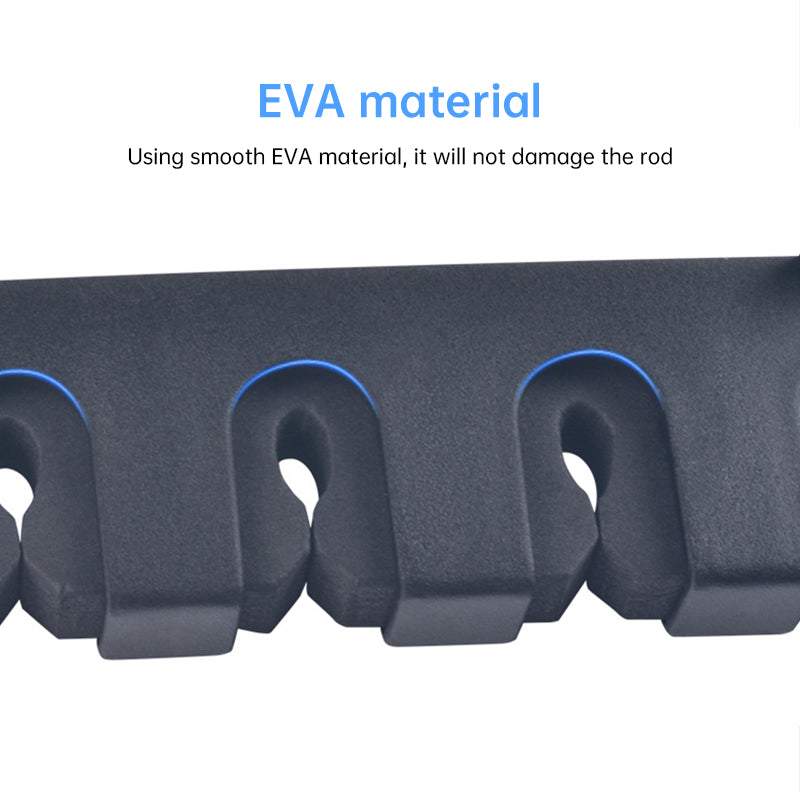 1pc 6-hole fishing rod wall mount, vertical/horizontal display frame